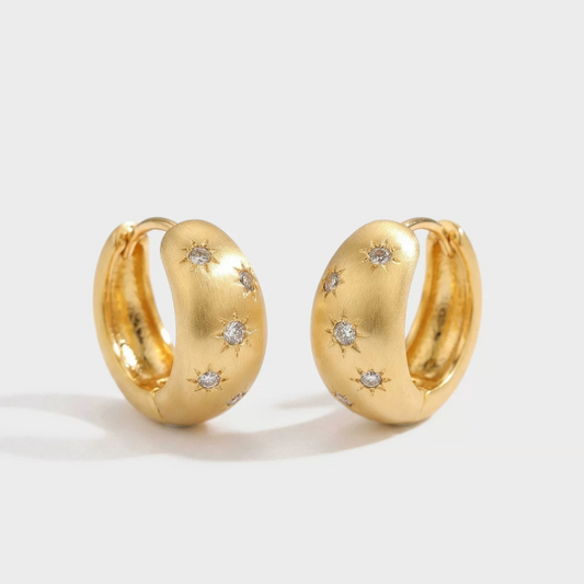 Artisan Starburst Ear Cuffs - Gold Plated Copper | Textured & Lightweight