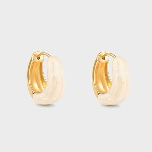 Spliced Color Enamel Ear Buckles - Gold-Tone Copper | Contemporary & Elegant
