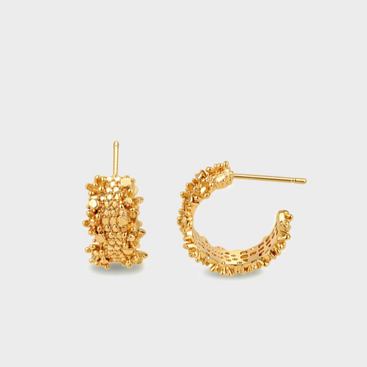 Minimalist C-Hoop Gold-Plated Brass Earrings