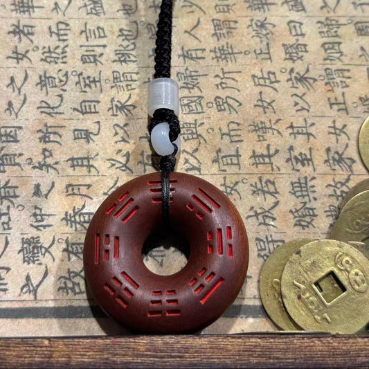 Daoist White Crane Guardian Amulet - Thunder-Struck Jujube Wood for Peace & Fortune